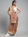 Saree Mall Women's  Blend Peach Embellished Designer Saree With Blouse Piece-PDMAVT695