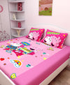 Athom Living BestiesPeppa Pig Digital Printed Cotton Kids Double Bedsheet 270x270 cm with 2 Pillow Cover-PEP-03-245-D