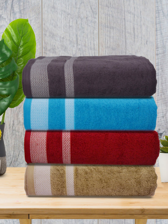 Athom Living Premium Cotton Bath Towel Pack of 4-PER-ABDF