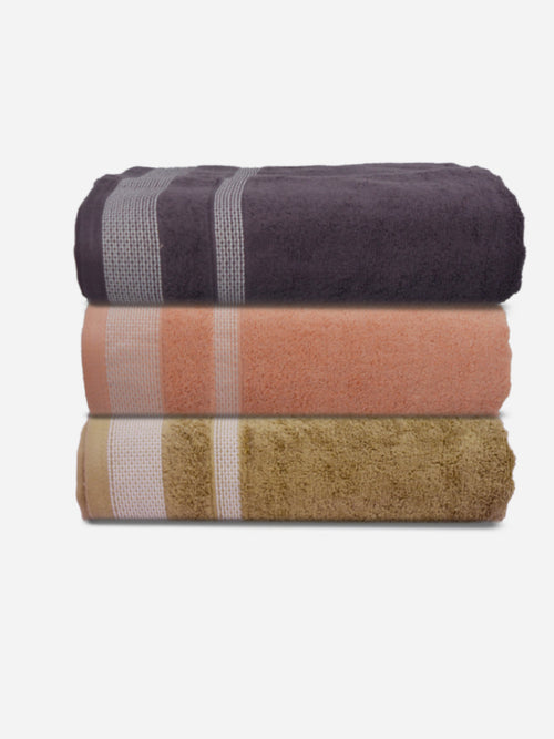 Athom Living Premium Cotton Bath Towel Pack of 3-PER-AEF