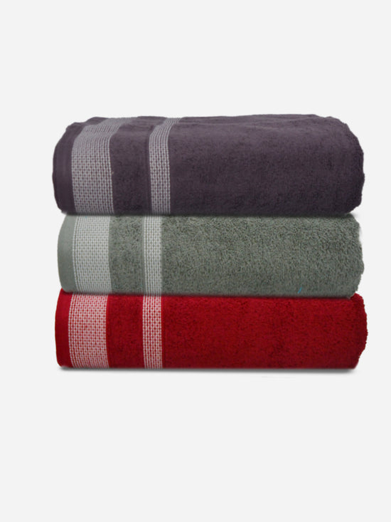 Athom Living Premium Cotton Bath Towel Pack of 3-PER-BCF