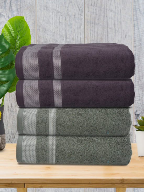 Athom Living Premium Cotton Bath Towel Pack of 4-PER-CCFF