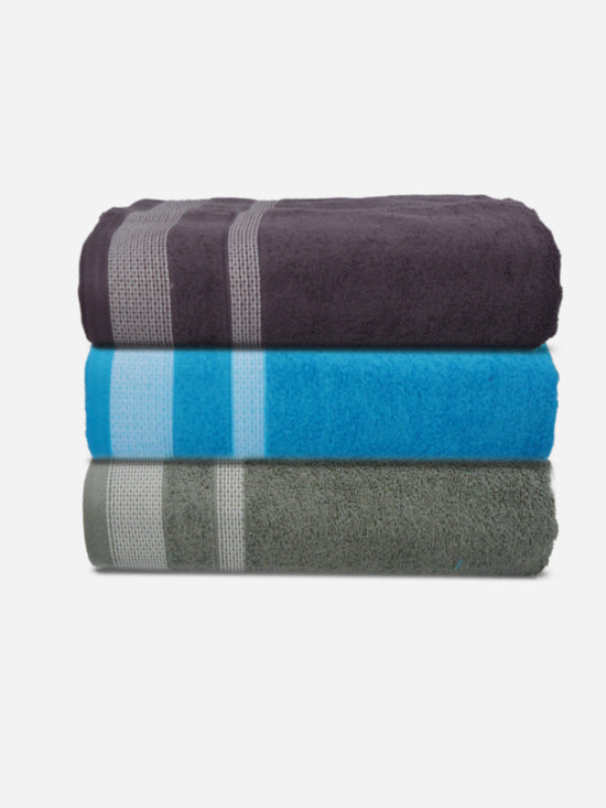 Athom Living Premium Cotton Bath Towel Pack of 3-PER-CDF