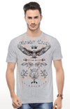 Huetrap Grey Mens Short Sleeve Graphic Printed Tshirt-HT16MKGRAGML00390