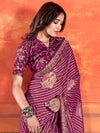 Saree Mall Women's Chiffon Purple Embellished Designer Saree With Blouse Piece-PIHU113