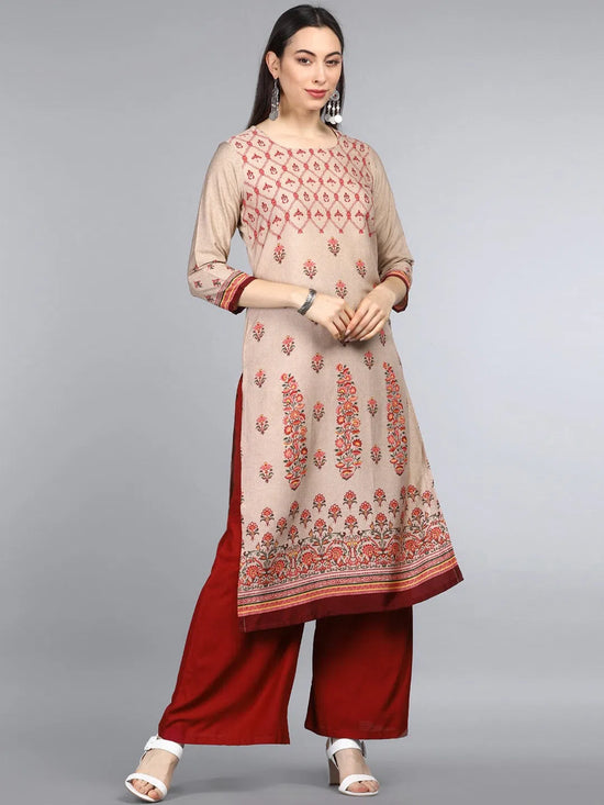 Ahika PolyCrepe Printed Kurta-PK1773E_3XL