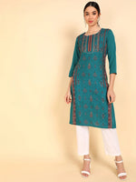 Ahika Polycrepe Printed Kurta-PK1998A_3XL