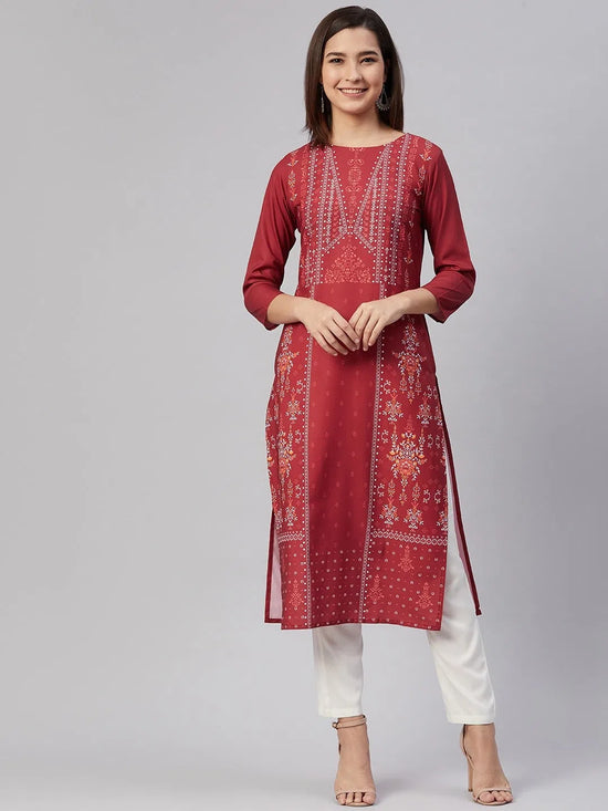 Ahika Women's Polyester Printed Kurta-PK2044_3XL