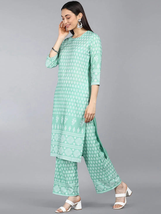 Ahika Polyester Printed Kurta Pant Set-PKSET1032AB_XS