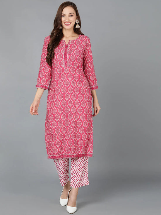 Ahika Women Polyester Abstract Printed Kurta With-PKSET1070A_XS