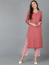 Ahika Women Polyester Abstract Printed Kurta With-PKSET1072A_XS