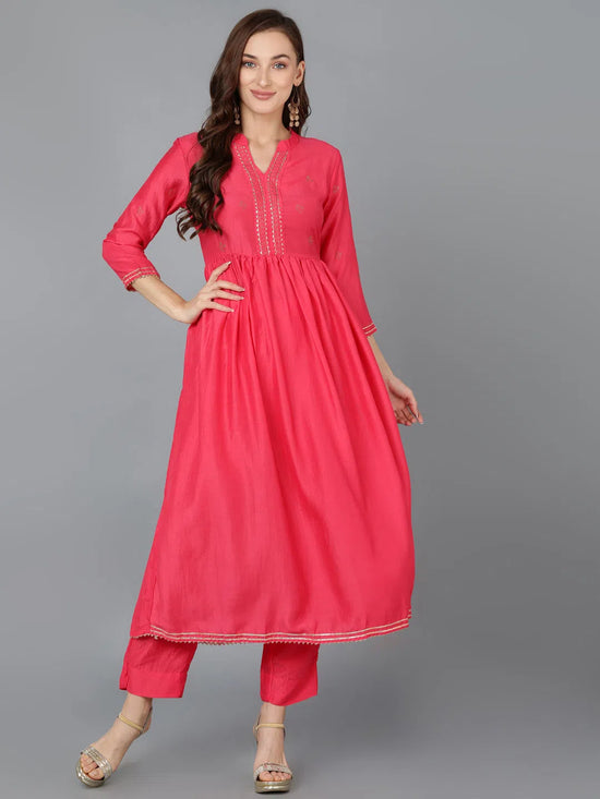 Ahika Women Polyester Woven Design Kurta With