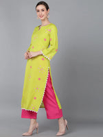 Ahika Women Polyester Printed Kurta Trousers With