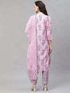 Ahika Women Pink Floral Printed Regular Kurta With Palazzos Dupatta