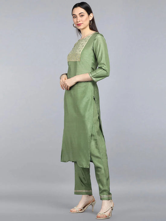 Ahika Poly Silk Solid Kurta Pant and-PKSKD1109AB_XS