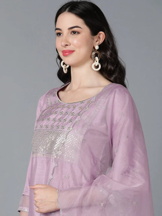 Ahika Poly Silk Embroidered Kurta Trouser With-PKSKD1158A_XS