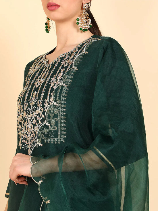 Ahika Poly Silk Embroidered Kurta Sharara Dupatta-PKSKD1226A_XS