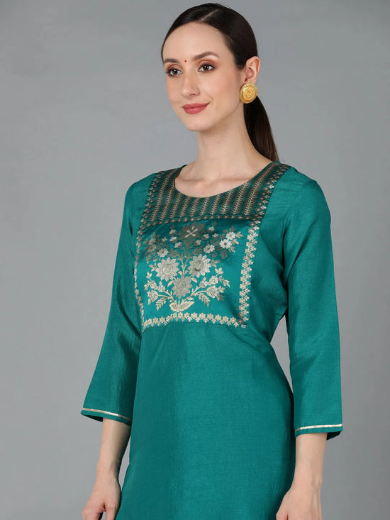 Ahika Women Poly Silk Yoke Design Kurta-PKSKD1372A_XS