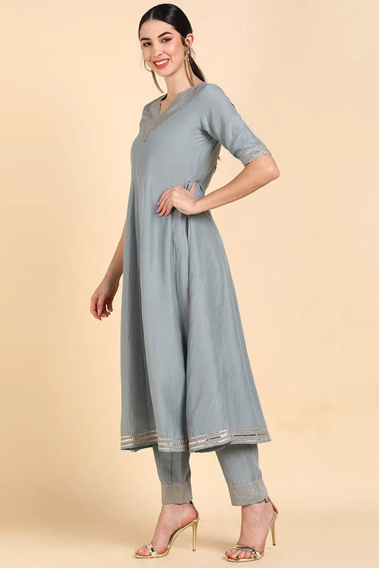 Ahika Poly Silk Solid Kurta Trousers With-PKSKD1414_XS