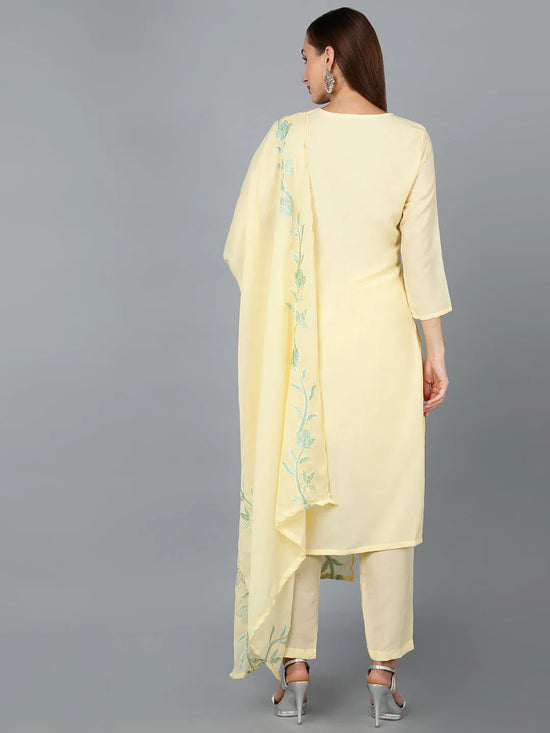 Ahika Women Silk Blend Embroidered Kurta Trouser-PKSKD1494D_XS