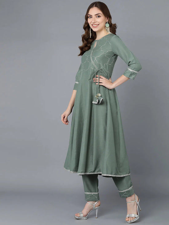 Ahika Poly Silk Solid Kurta Trousers With-PKSKD1499A_XS