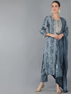 Ahika Women Silk Blend Dyed Embroidered Kurta