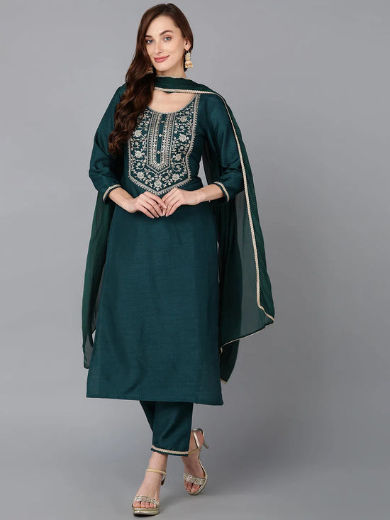 Ahika Women Silk Blend Yoke Design Kurta-PKSKD1842_XS