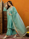 Ahika Polyester Solid Green Indian Ethnic-PKSKD1889A_XS