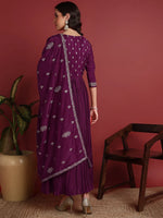 Ahika Polyester Solid Purple Indian Ethnic-PKSKD2064_S