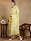 Ahika Women Yellow Silk Blend Solid Straight Kurta Pant Set With Dupatta