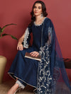 Ahika Polyester Solid Blue Indian Ethnic-PKSKD2397_S