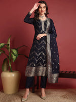 Ahika Polyester Ethnic motifs Blue Indian Ethnic-PKSKD2403_XS