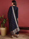 Ahika Polyester Ethnic motifs Blue Indian Ethnic-PKSKD2403_XS