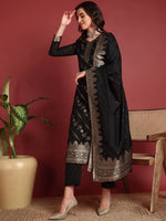 Ahika Polyester Ethnic motifs Black Indian Ethnic