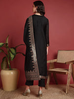 Ahika Polyester Ethnic motifs Black Indian Ethnic