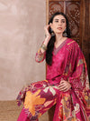 Ahika Women Pink Silk Blend Floral Printed Straight Kurta Trouser With Dupatta-PKSKD2414