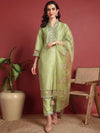 Ahika Polyester Solid Green Indian Ethnic-PKSKD2428_S