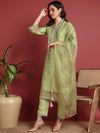 Ahika Polyester Solid Green Indian Ethnic-PKSKD2428_S