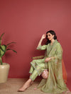 Ahika Polyester Solid Green Indian Ethnic-PKSKD2428_S