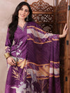 Ahika Women Purple Silk Blend Floral Printed Straight Kurta Trouser With Dupatta-PKSKD2536PPL