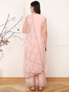 Ahika Women Pink Silk Blend Solid Embroidered Straight Kurta Palazzo With Dupatta-PKSKD2574PNK