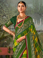 Saree Mall Women's  Blend Green Printed Designer Saree With Blouse Piece-POCHMPLY1004