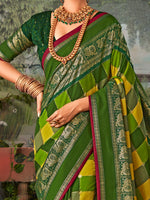 Saree Mall Women's  Blend Green Printed Designer Saree With Blouse Piece-POCHMPLY1004