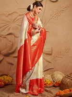 Sareemall Off White Zari Women Saree