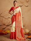 Sareemall Off White Zari Women Saree