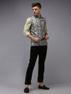 Men Mandarin Collar Printed Multi Nehru Jacket-PR-102-Multi