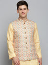 Men Mandarin Collar Printed Multi Nehru Jacket-PR-234-Multi