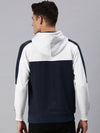 Men Hooded Colourblocked White Sweatshirt-PRFL1031-Whiteblue