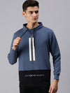 Men Hooded Solid Blue Sweatshirt-PRFL1036-Blue