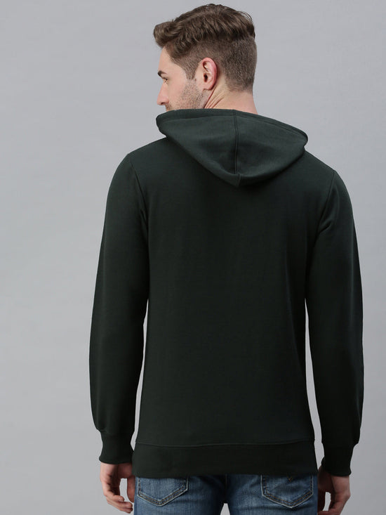 Men Printed Olive Sweatshirt-PRFL1039-Darkgreen